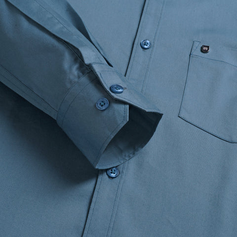 Men Yale Blue Satin Cotton Shirt