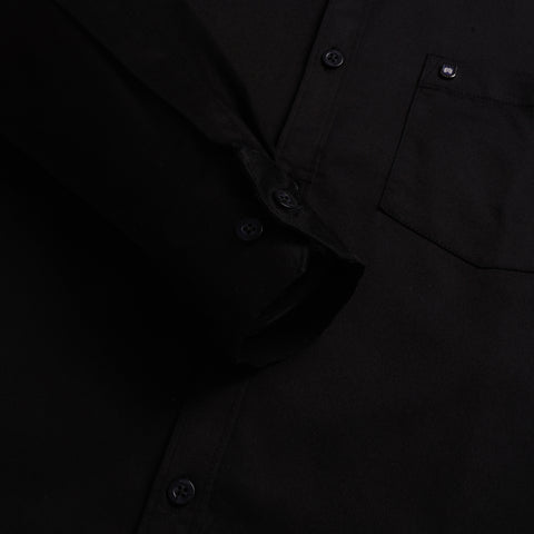 Men Black Cotton Satin Formal Shirt