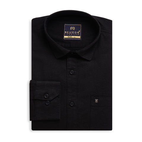 Men Black Linen shirt