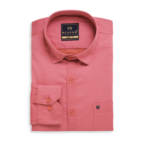 Men Pink Satin Cotton Formal Shirt