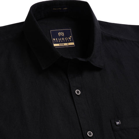 Men Black Linen shirt