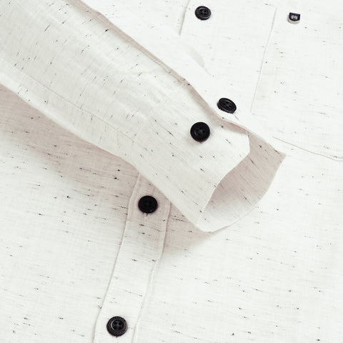 Men White cotton Neps Shirt