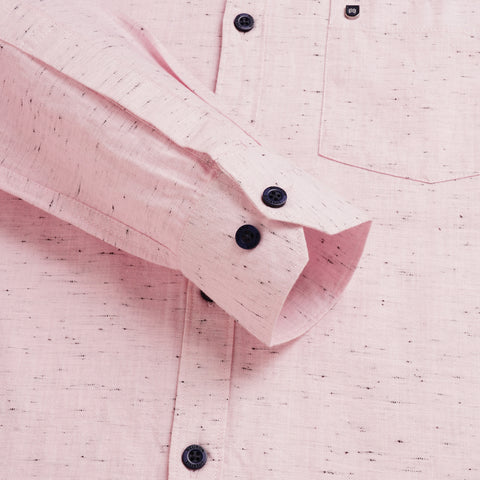 Men Pink Cotton Neps Shirt