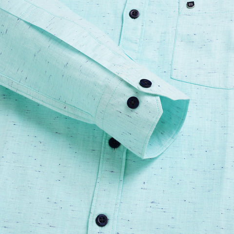 Men Sky Blue Cotton Neps shirt