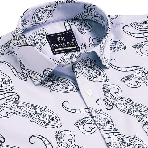 Men Lavender Printed Half Sleeves Shirt