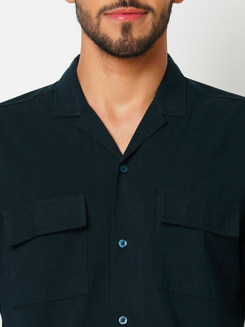 Men Navy Solid Co-ord Set