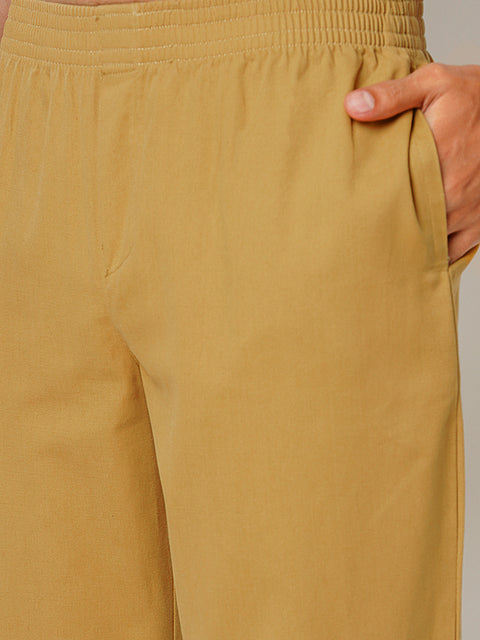 Men Beige Solid Co-ord Set