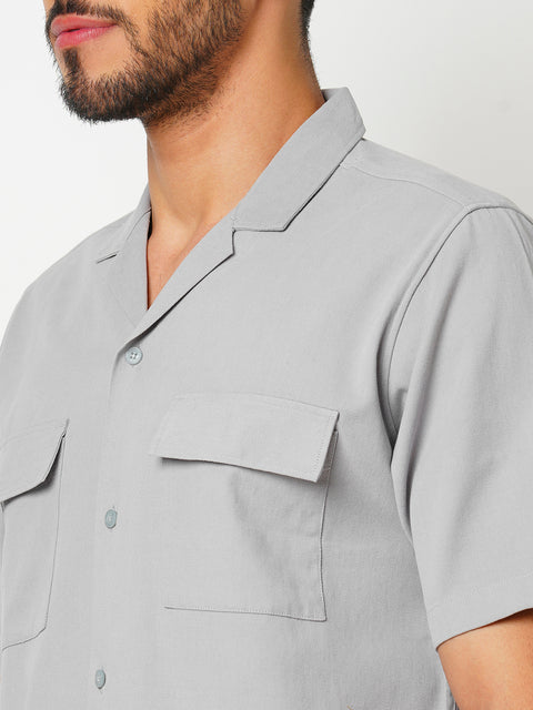 Men Grey Solid Co-ord Set