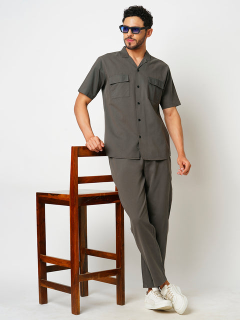 Men Mid Grey Co-ord Set