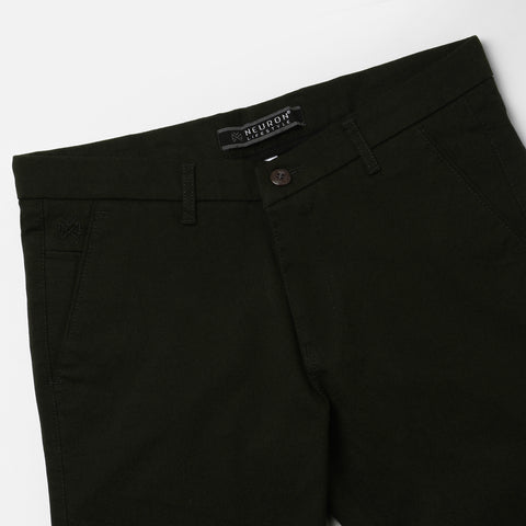 Men Dark Grey Dobby Trouser
