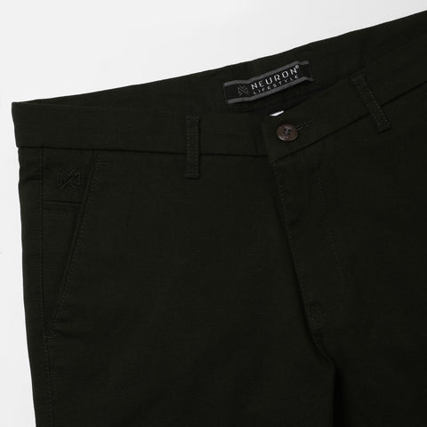 Men Dark Grey Dobby Trouser