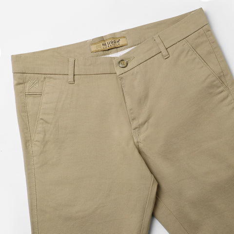 Men Beige Dobby Trouser