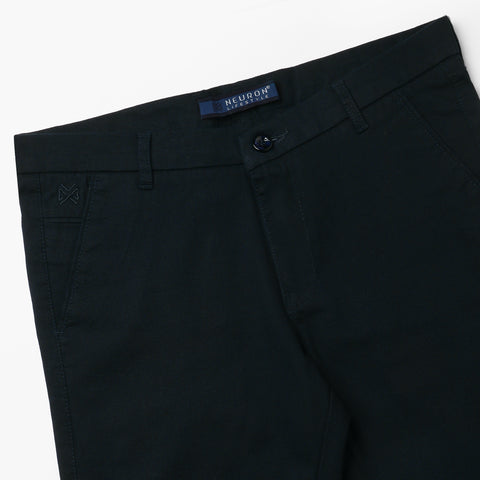 Men Navy Blue Dobby Trouser