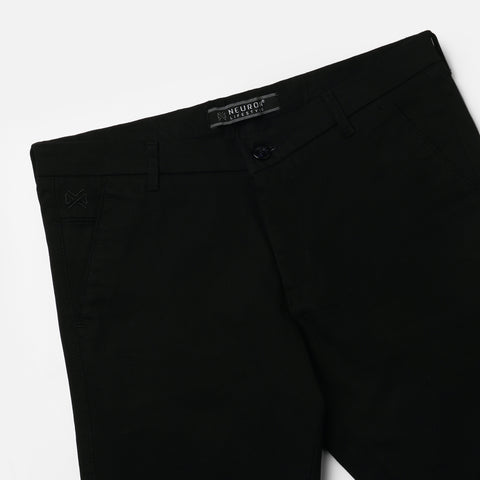 Men Jade Black Dobby Trouser