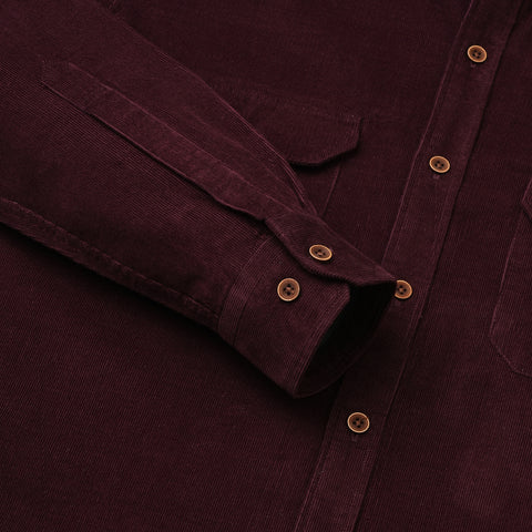 Men Maroon Corduroy Shirt