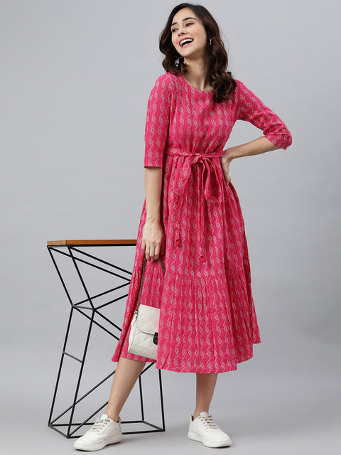 Pink Midi Dress (JNE3869-DR)