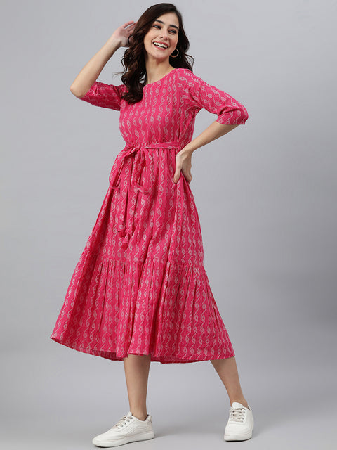 Pink Midi Dress (JNE3869-DR)