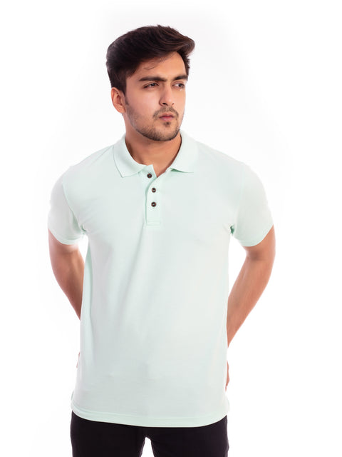 Men's Mint Green Polo Collar T-shirt.