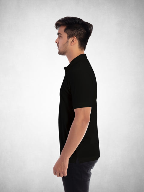 Men's Black Polo Collar T-shirt