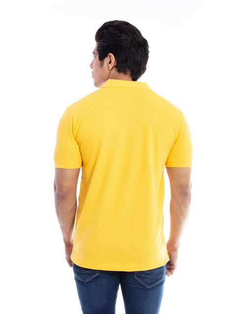 Men's Mustard Yellow Polo Collar T-shirt.