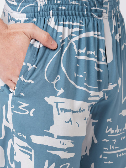 Abstract Yale Blue Co-ord Set