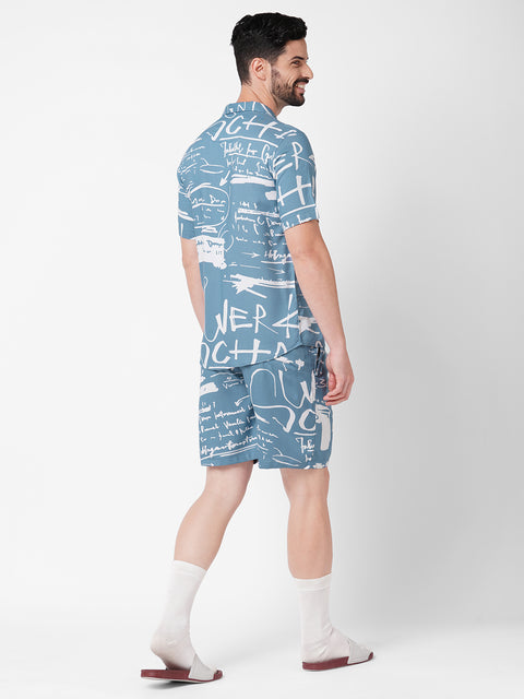 Abstract Yale Blue Co-ord Set