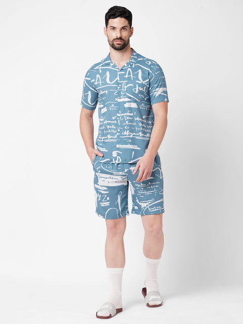 Abstract Yale Blue Co-ord Set
