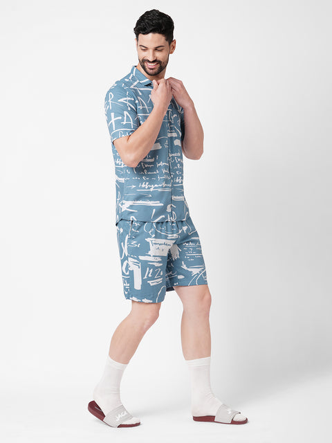 Abstract Yale Blue Co-ord Set