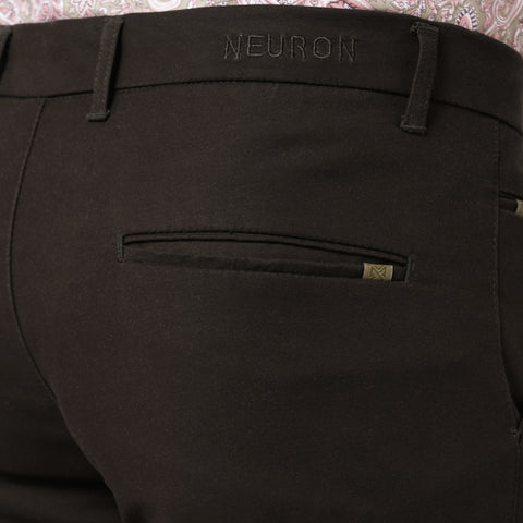 Men Dark Brown trouser With Bone Pocket