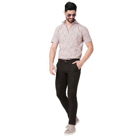 Men Dark Brown trouser With Bone Pocket