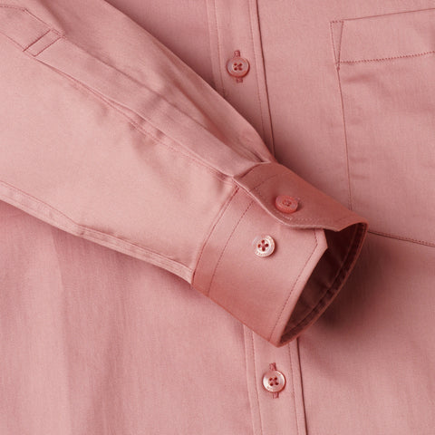 Men Light Peach Satin Cotton Shirt