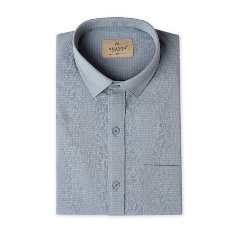 Misty Grey Popcorn Solid Half Sleeves Shirt