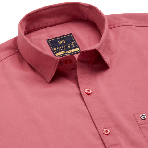 Men Pink Satin Cotton Formal Shirt