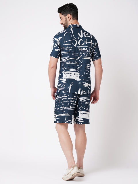 Abstract Royal Blue Co-ord Set