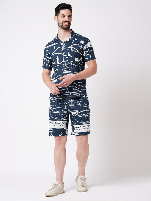Abstract Royal Blue Co-ord Set
