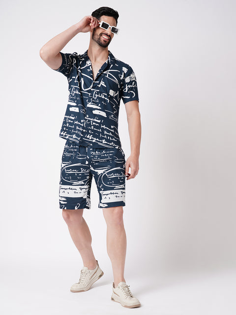 Abstract Royal Blue Co-ord Set