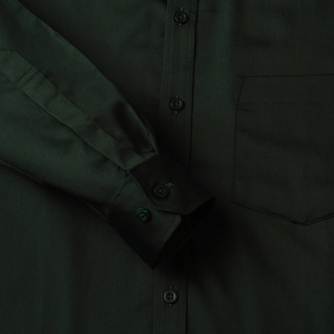Men Dark Green Satin Cotton Shirt