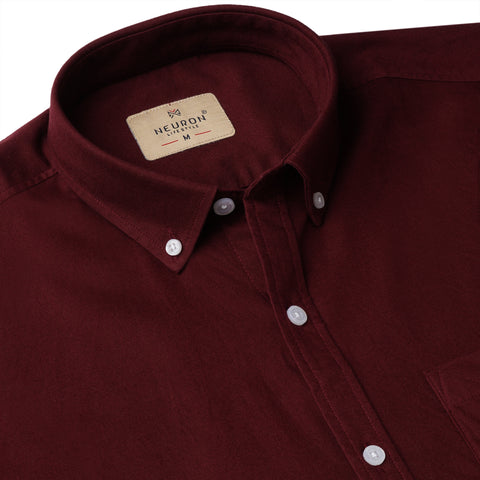 Men Burgundy  Oxford Shirt