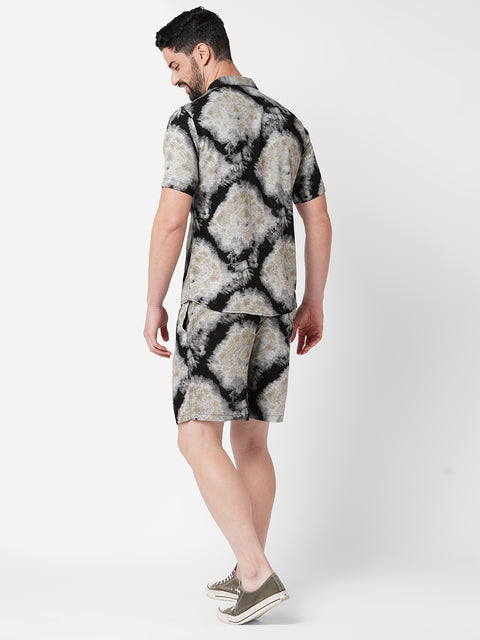 Black and Brown Tie Dye Printed    Co-ord Set