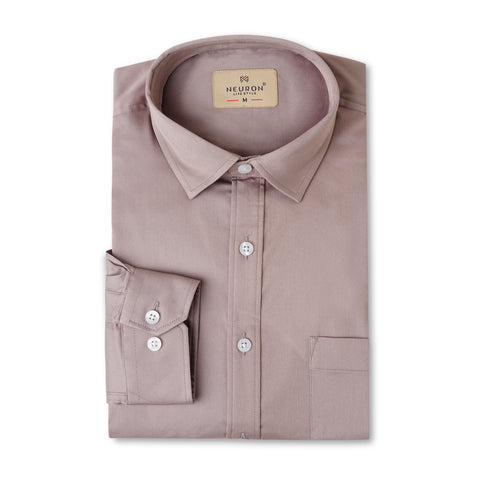 Men French Pink Satin Cotton Shirt