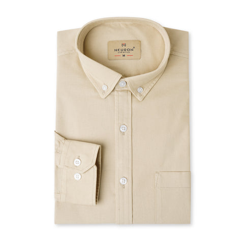 Men Cream Oxford Shirt