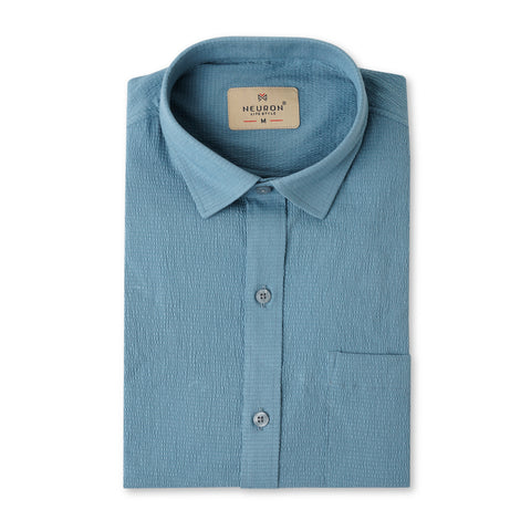 Slate Grey Popcorn Solid Half Sleeves Shirt