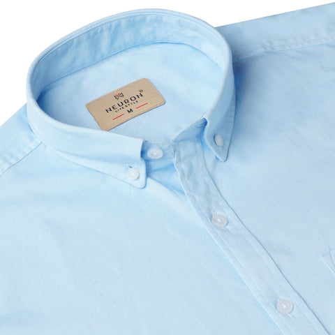 Men Sky Blue Oxford Shirt