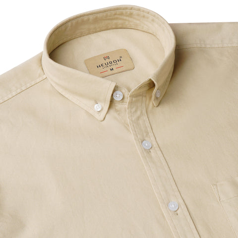 Men Cream Oxford Shirt