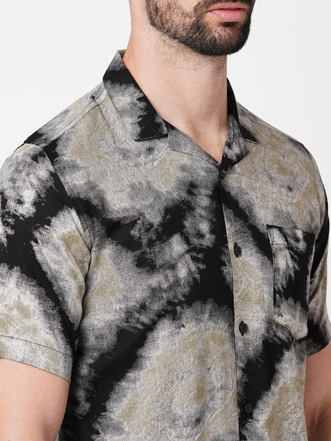 Black and Brown Tie Dye Printed    Co-ord Set