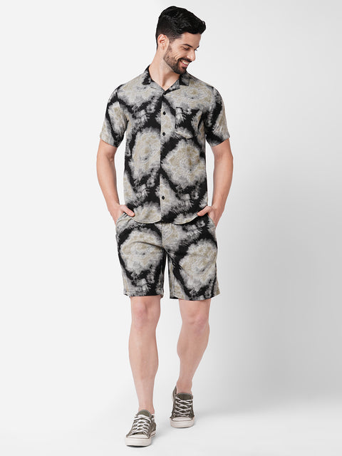 Black and Brown Tie Dye Printed    Co-ord Set