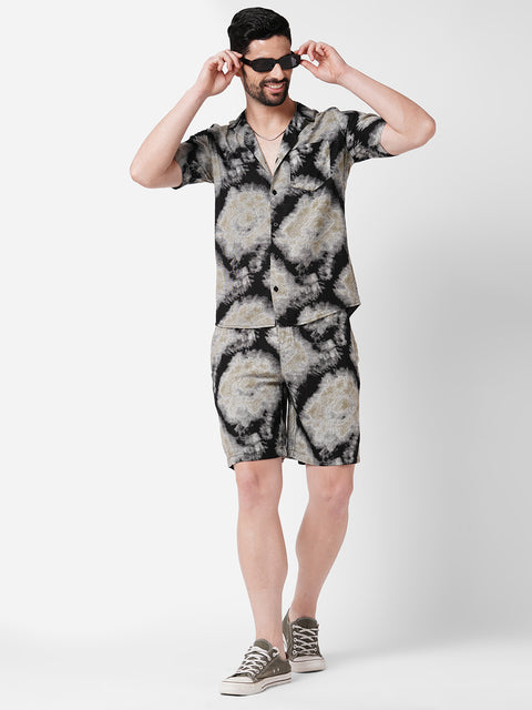 Black and Brown Tie Dye Printed    Co-ord Set
