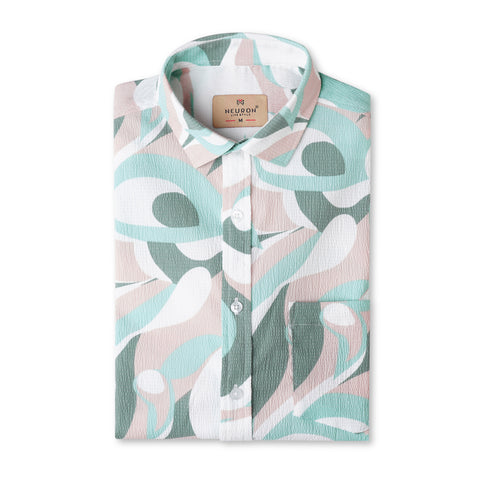 Popcorn Printed Half Sleeves shirt (Mint102)