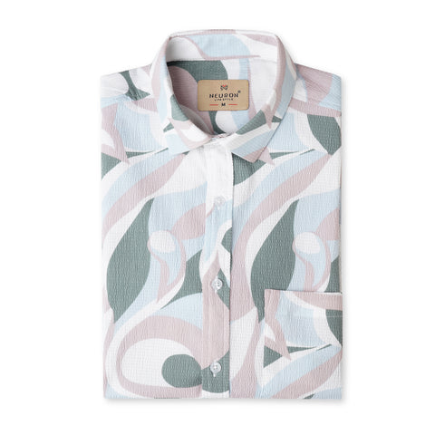 Popcorn Printed Half Sleeves shirt (Pink101)