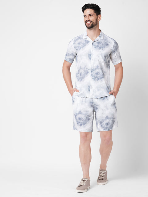 Grey & White Tie Dye Printed      Co-ord Set